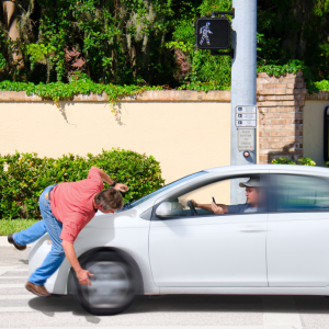 pedestrian hit by car at crosswalk