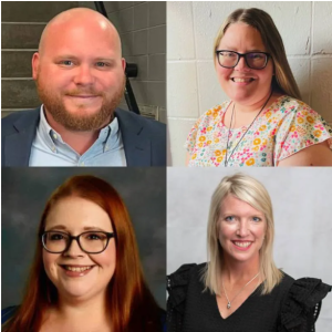 Mississippi Professional Educators awarded scholarships to MC graduate students and full-time educators, clockwise from top left, Austin King, Lisa Pollard, Danielle Whittington and Lyndsay Franklin.