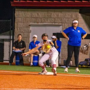 Anna Raines at first base