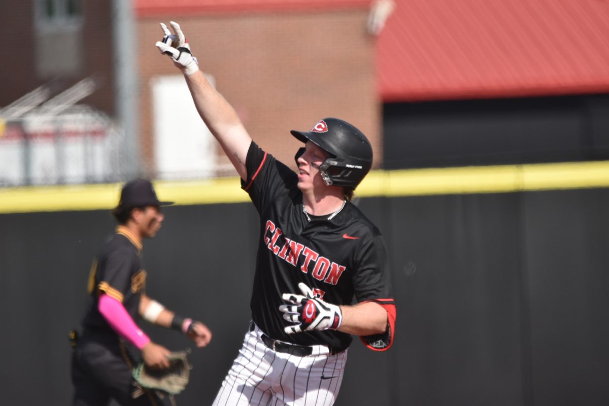 Stone Crain celebrates his 2nd home run of the day at Hernando