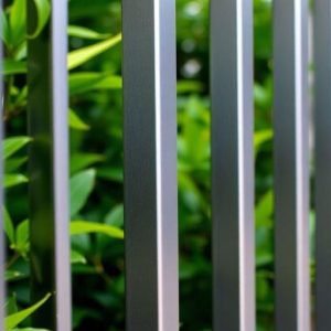 close up of aluminum fence
