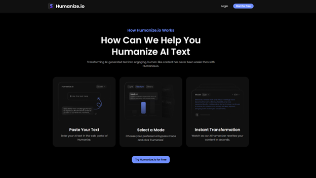humanize.io website text help