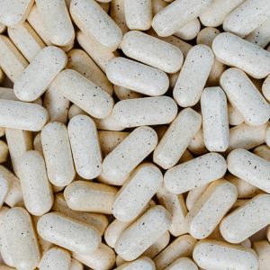 close up of white tablets