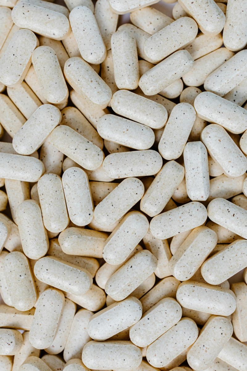 close up of white tablets