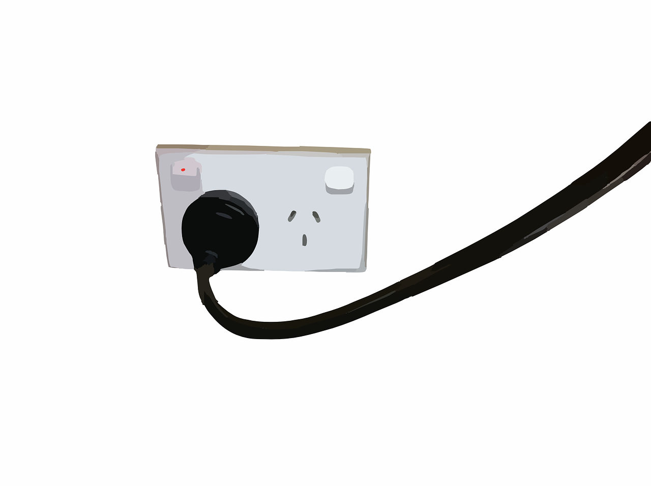 power cord plugged into an outlet