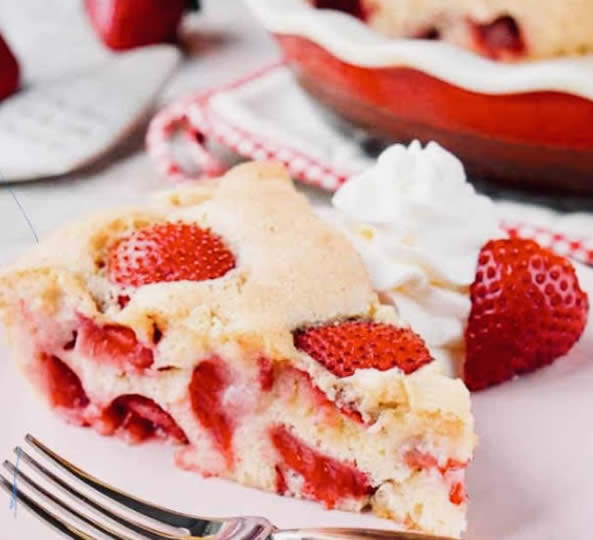 Easy Strawberry Butter Cake is the perfect spring dinner party (or meal) dessert. 