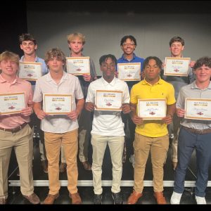 Special to The Clinton Courier Pictured (l to r) are All Region players, front row: Stone Crain, Ethan Dodson, Chad Bates, Josef Walker and Parker Burrow; and back row: Parker Thames, David Steelman, Tyrese Haggard and Brody Zumbro.