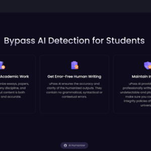 screenshot of computer screen with ai detector bypass for students
