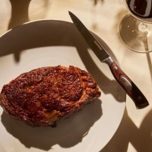 This recipe isn’t actually used by Delmonico’s in New York City to create their famous steaks, one of which is pictured here, but the recipe does use the Delmonico cut of steak and is delicious in its own way. Photo credit: Giada Paoloni for Delmonico's.
