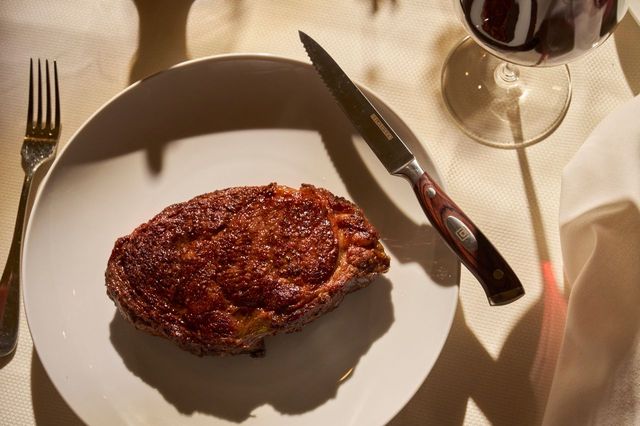 This recipe isn’t actually used by Delmonico’s in New York City to create their famous steaks, one of which is pictured here, but the recipe does use the Delmonico cut of steak and is delicious in its own way. Photo credit: Giada Paoloni for Delmonico's. 