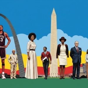 famous people against famous landmarks in usa