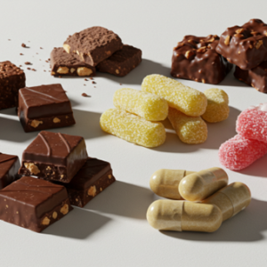 different types of candy and chocolate