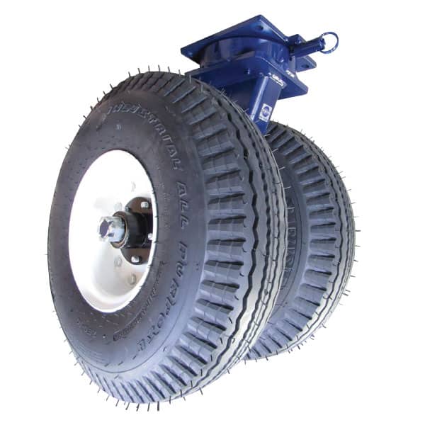 double caster wheels on white background