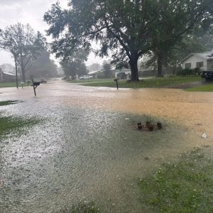 A photo on a local Facebook discussion page shows flooding in the Kentwood area of Clinton earlier this spring.