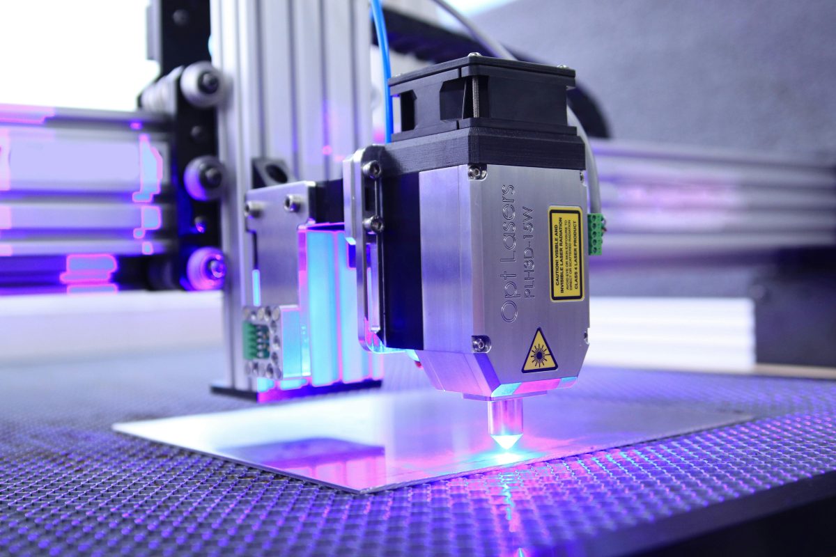 Close up shot of a cnc laser