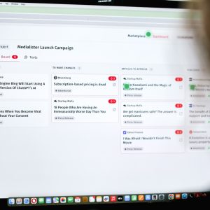 close up of medialister website on computer screen