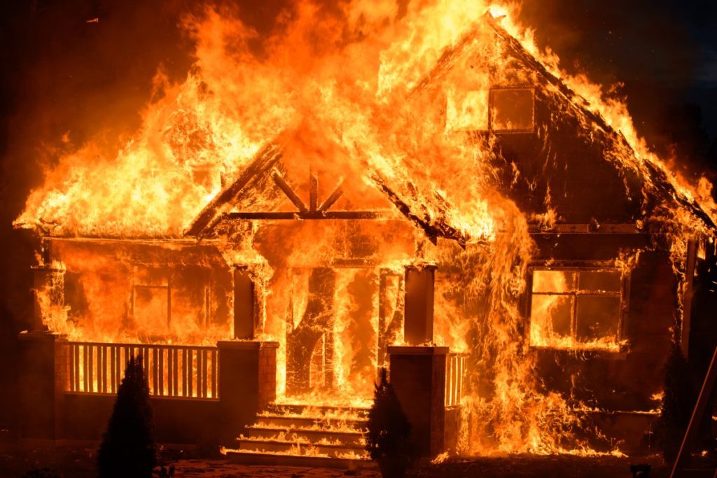 house on fire