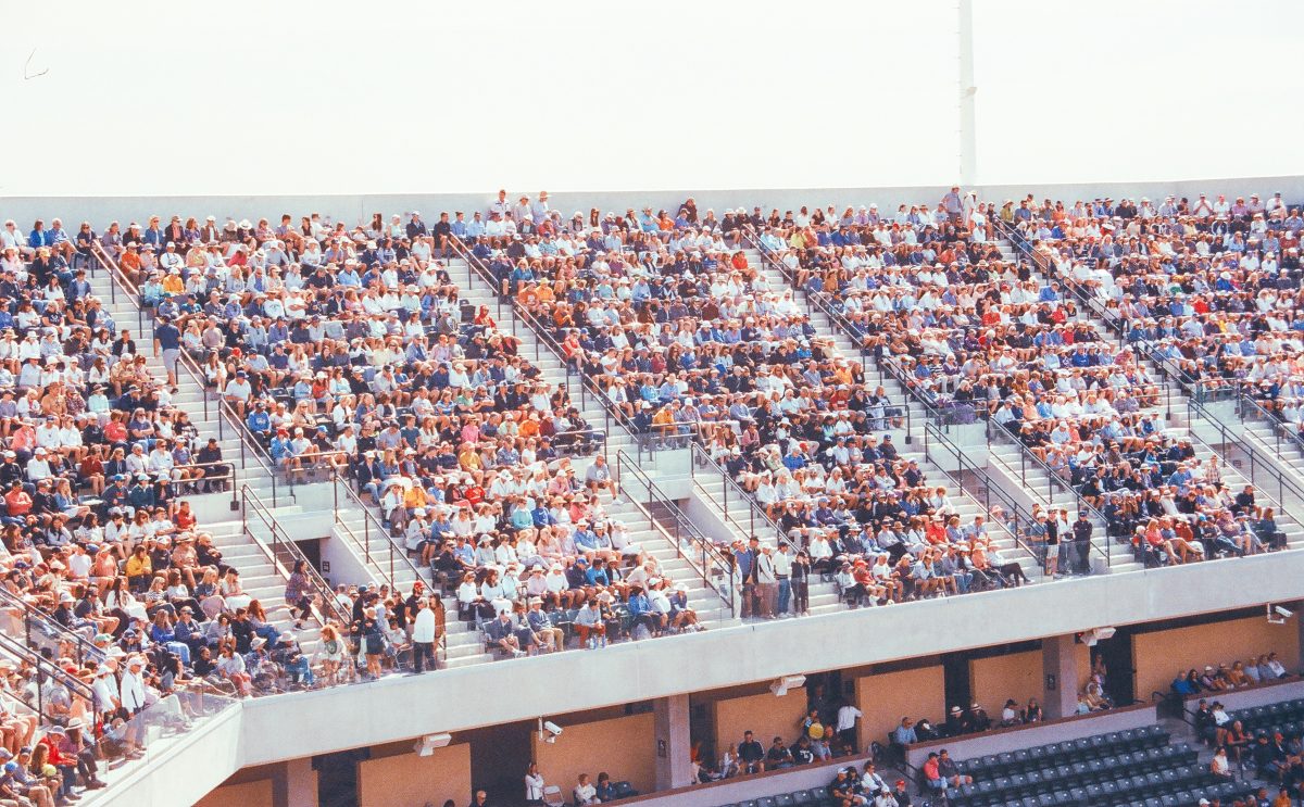 a large crowd in a stadium