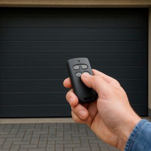 hand holding a garage door key