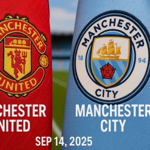 manchester patches on blue and red shirts