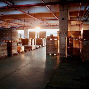palets in a warehouse