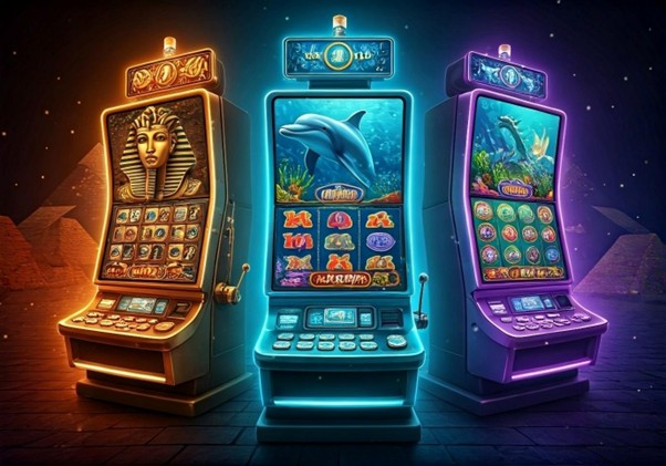a group of ai generated slot machines