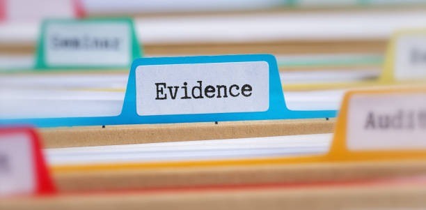 close up of evidence file folder