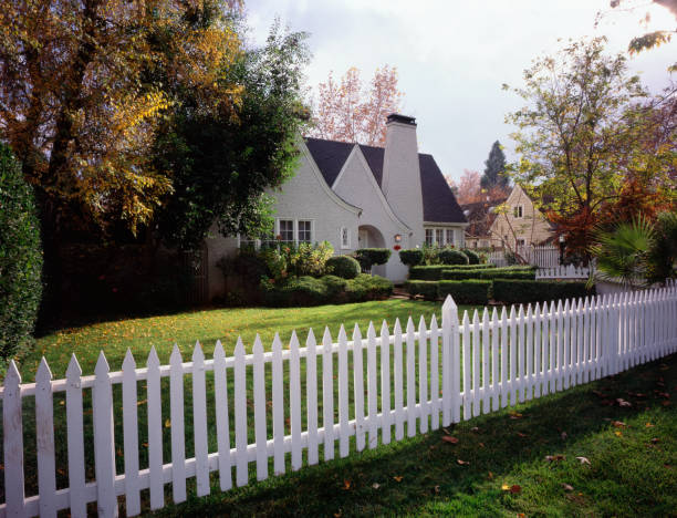 house with white picket fence