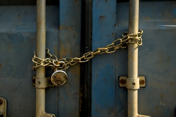 chain and lock on door