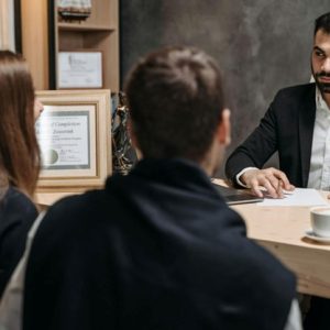 couple meeting with an attorney