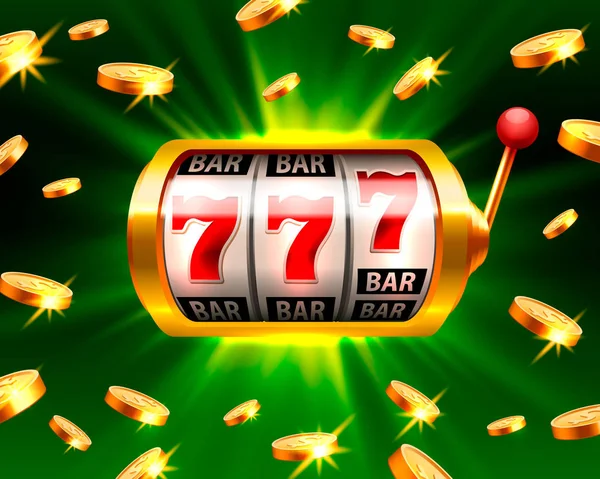 green casino slot screen with 7s in a row