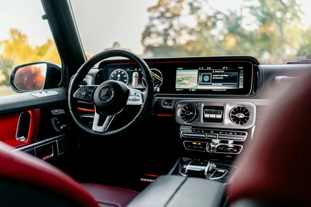 close up of dash in interior of a car