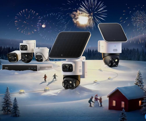 security camera bundles with snow in background