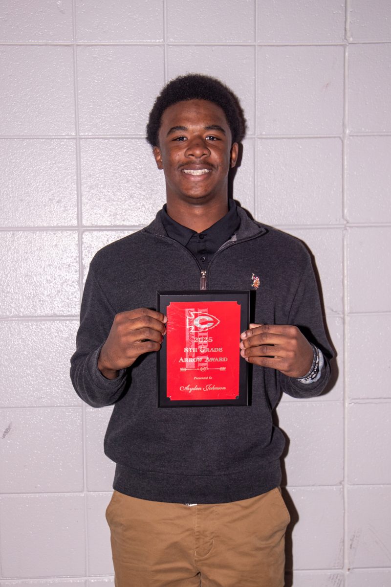 8th grade Arrow Awards were presented to Ayden Johnson and Derrick Smith (not pictured).