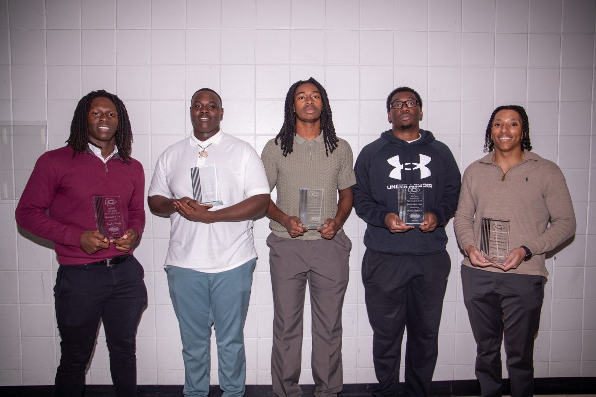 Clinton Arrow Football players named to the MHSAA Region 2-7A All-Region 2nd Team included (l to r) Braylon Lowery, Tyboris Loftin, Donovan Shaiffer, Dallas Johnson, and Cameron Cornelius. Shaiffer and Cornelius were also named to the Capital Region All Area team.