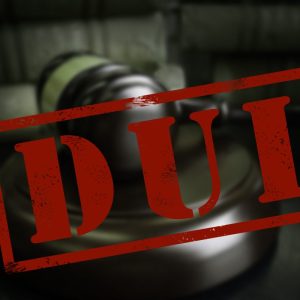 dui with gavel in the background