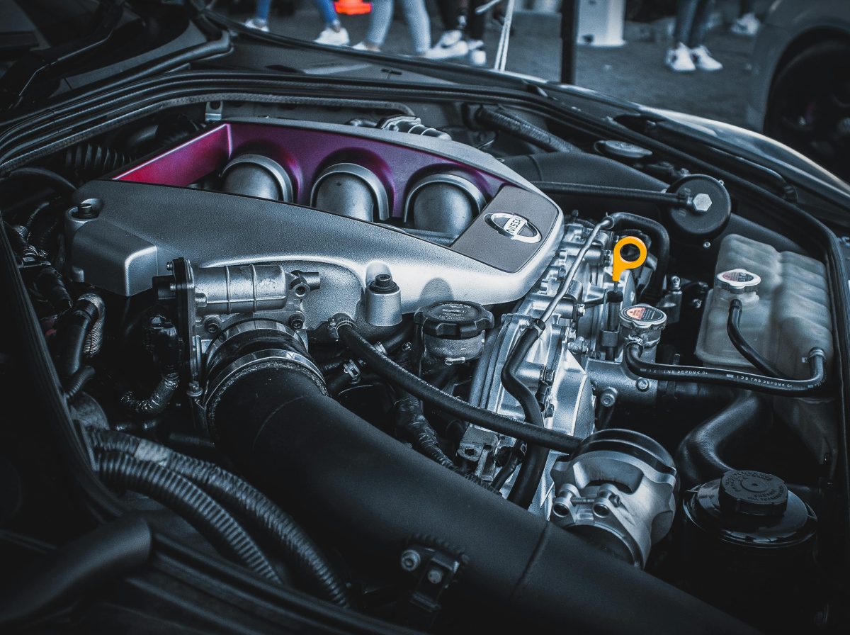 close up of a car engine