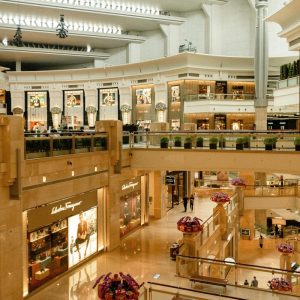 two story retailer mall