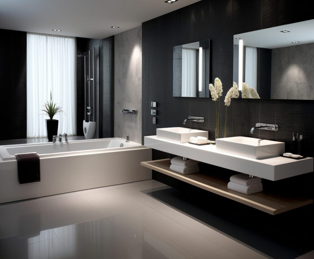  Small bathroom with modern style ai generated