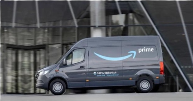 amazon prime truck on the roadway