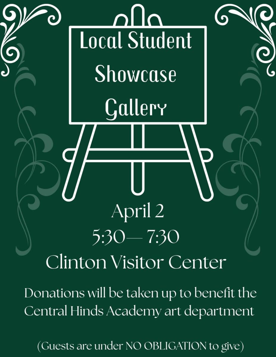 Special to The Clinton Courier On April 2, the Clinton Visitor Center will house a local student showcase gallery organized by senior high school student Alexis Burt. Burt says her goal with the gallery is to “end her high school experience on a bang, showcasing her abilities through something she’s never attempted to organize before, as well as showing off the talents of her peers.” The gallery will feature work from high school through college age students, ranging in location from Central Hinds Academy all the way to the University of Southern Mississippi. Artwork will be available for viewing from 5:30 to 7:30 p.m. on April 2. In addition, throughout the event, donations will be accepted to fund the purchase of new art supplies for the Central Hinds Academy art department. Burt says that donations and attendance are both greatly appreciated, and that her hope through both is to give back to the community “by offering a beautiful selection of local art for public viewing, encouraging her peers to continue creating, and providing her own school with valuable and necessary resources that contributed to her own artistic success.” The Clinton Visitor Center is located at 1300 Pinehaven Drive. The showcase is free to attend. 