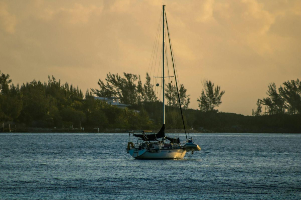 boat on the water at sunset