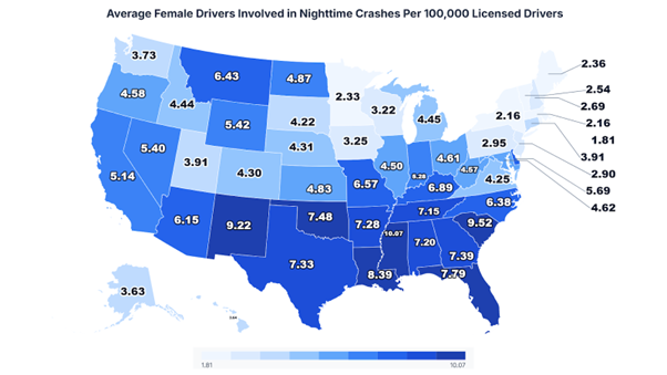 541 Mississippi Women in Fatal Nighttime Crashes in Five Years