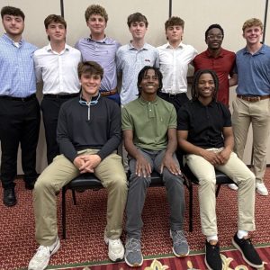 Pictured (l to r) are the 2025-26 Arrow soccer seniors, front row: Murphy Schoggen, Jayden Fields and Braylen Spann; and back row: Ryan Carite, Bradley Wells, Wes Ambrose, Timothy Graham, Ryan Sexton, Ian Davis and Owen Coker. Not pictured are Trevis Coley and Juan Paredes.