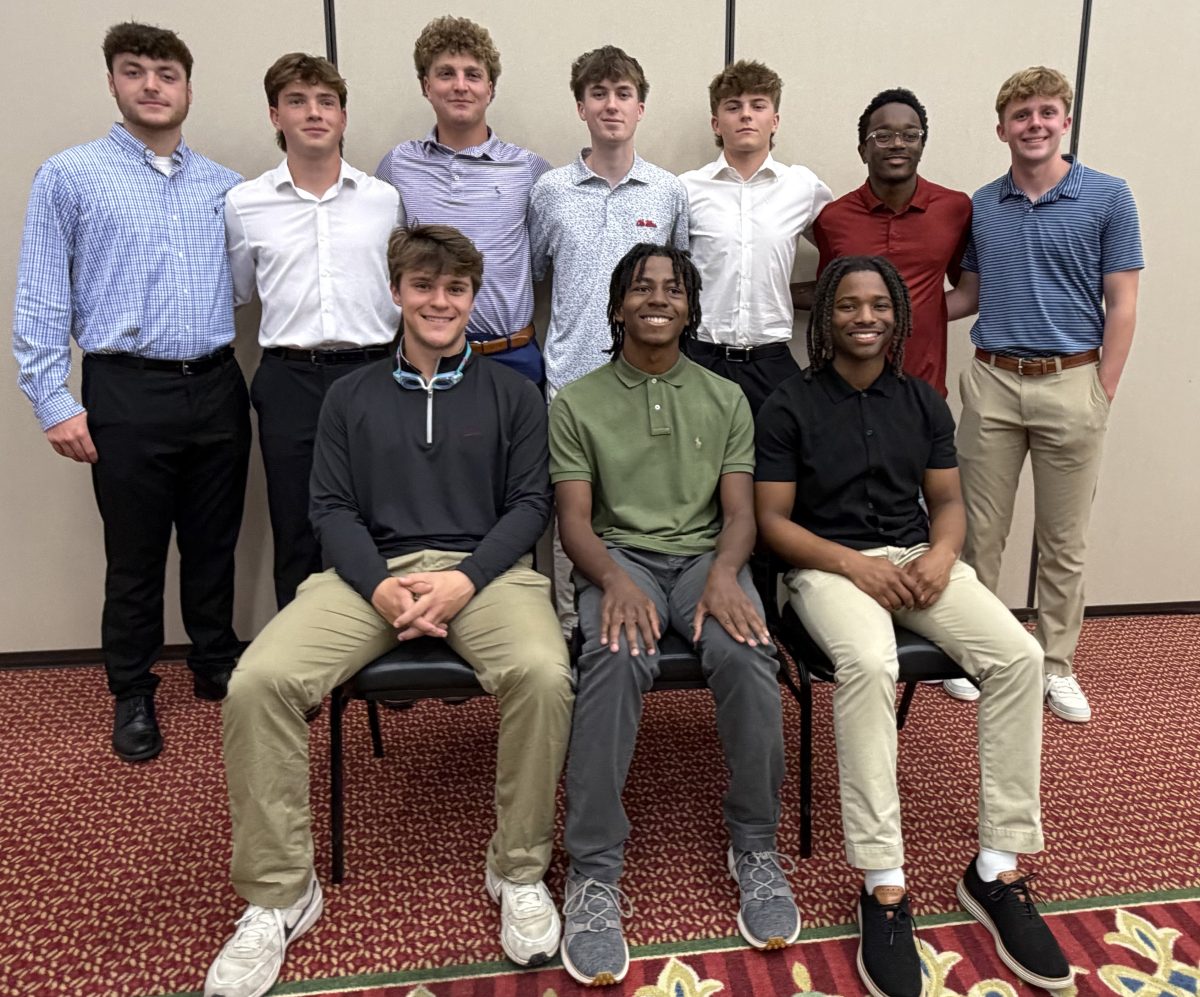 Pictured (l to r) are the 2025-26 Arrow soccer seniors, front row: Murphy Schoggen, Jayden Fields and Braylen Spann; and back row: Ryan Carite, Bradley Wells, Wes Ambrose, Timothy Graham, Ryan Sexton, Ian Davis and Owen Coker. Not pictured are Trevis Coley and Juan Paredes.