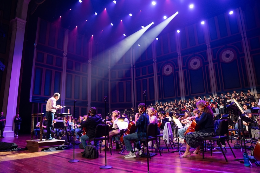 Belmont student performers at Evening of Hope rehearsal