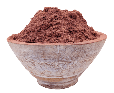 crushed brown powder in a brown bowl