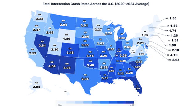 fatal intersection crash us map