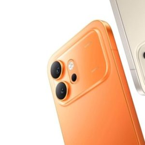 orange and cream colored iphones