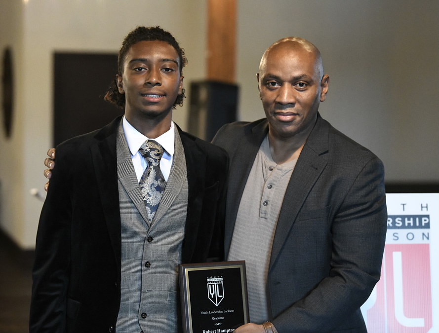 Robert (left) is pictured with Harold Hart (right), Board of Directors, Vice Chairman of Leadership Greater Jackson. Mr. Hart is the owner of Elim’s Art Concepts and Decorative Designs and a native of Yazoo City, Mississippi.